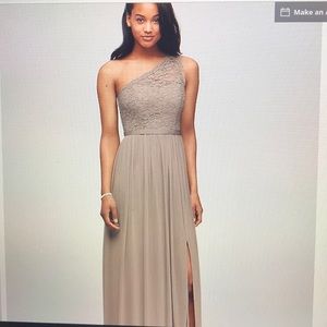 David’s bridal lace one shoulder bridesmaid dress